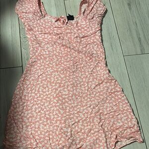 Floral Pink and White Dress